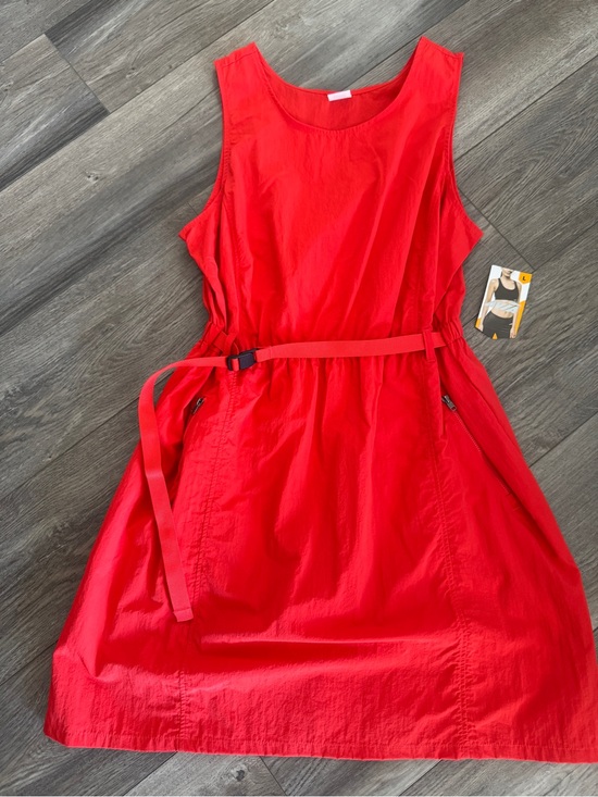 Avia Dresses & Skirts - Avia NWT Flame Red Nylon Utility "Windbreaker" Belted Dress
